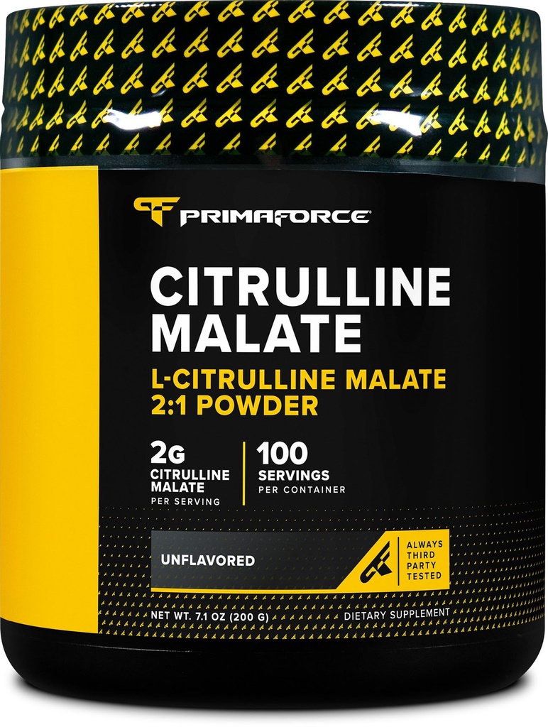 PrimaForce L-Citrulin Malate Powder, Nearomated Pre Workout dodatek, 200 Grams - Okrepila energijo, Aids Recovery, Izboljša moč zmogljivosti – Vegan, Ne-GMO