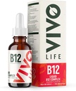 Vivo Life - Vitamin B12 Kompleksni, Visoka moč zdravstvenega dopolnila, Orange Flavor tekoče kapljice, 60ml, 60 Servis