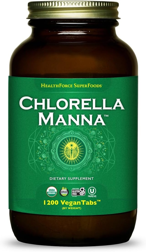 HealthForce SuperFoods Klorella Manna - tablete - 1200 veganskih tablet