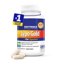Enzymedica Lypo Gold, visoka moč lipaze Prebavne encime za prebavne maščobe, podpira občasno napihnjenost in prebavne zdravstvene težave, Keto- Friendly, Vegan, 240 kapsul