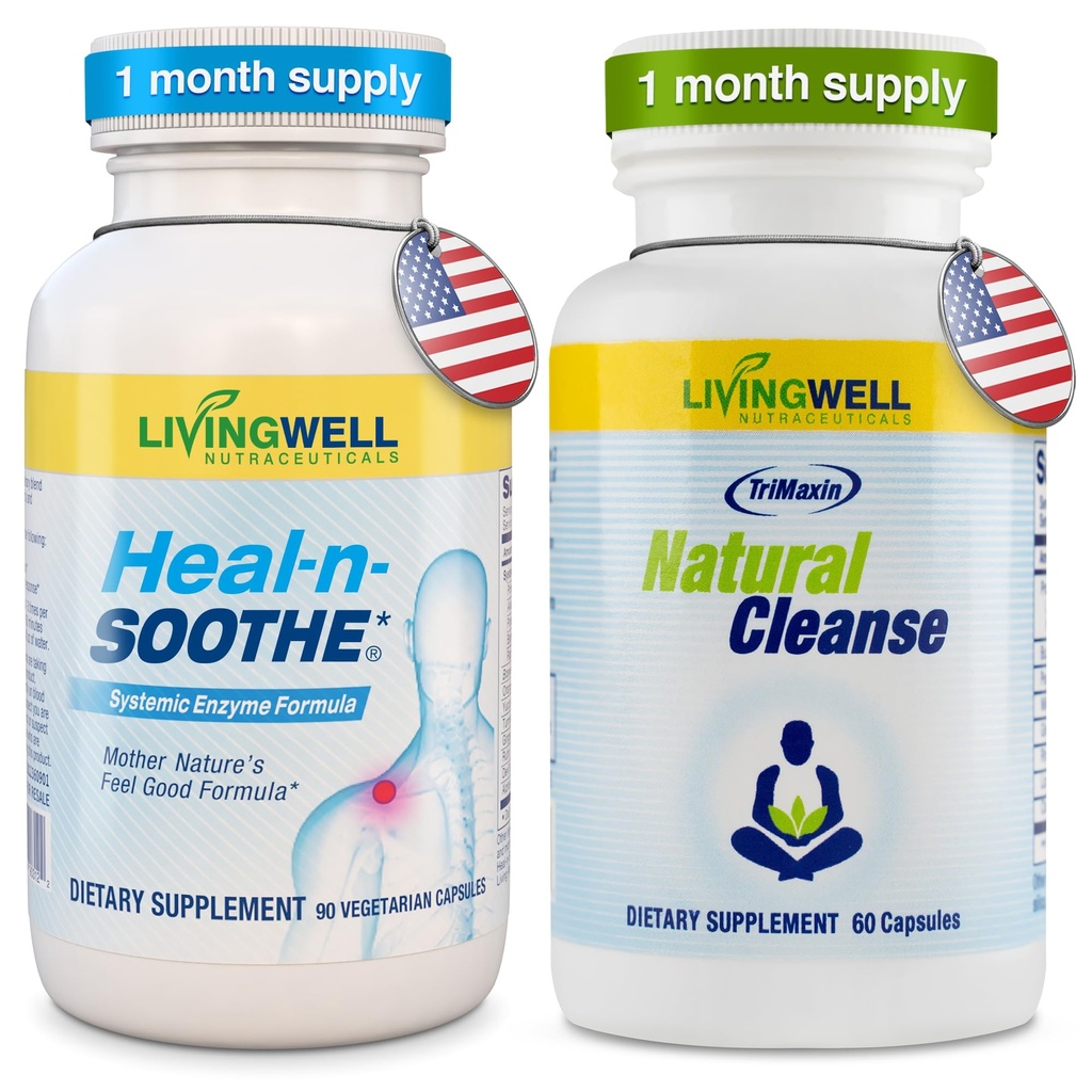 HEAL-N-SOOTHE Natural Cleanse dodatek Proteolitic Enzyme in Natural Digestive Health dodatek