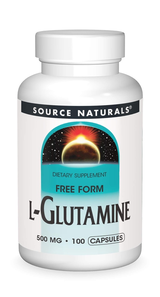 Vir Naturals L-glutamin - prosta oblika aminokisline, ki podpira metabolično energijo - 100 kapsul