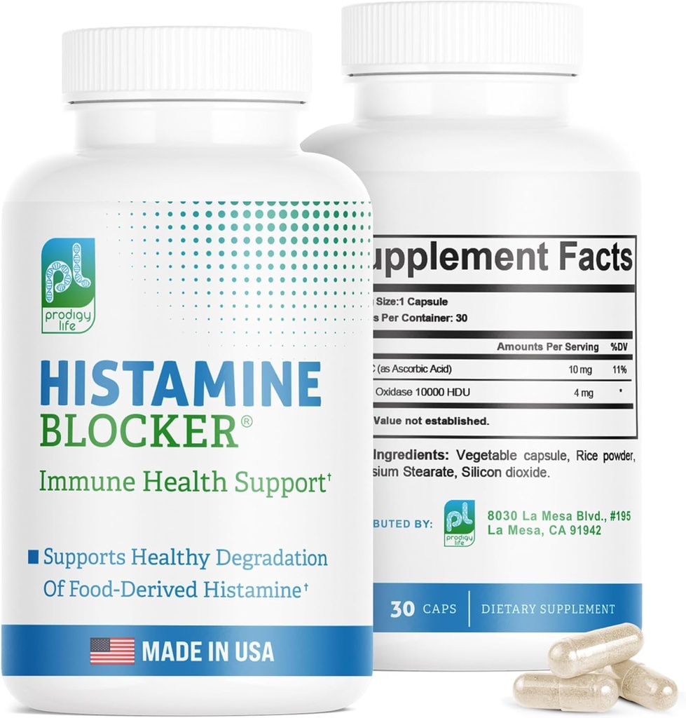 DAO dopolnila Histamin blokator – Napredna DAO Enzyme Formula in vitamin C za Histamin Digest & Intolerance Podpora – Diamin oksidaza DAO dodatek, 30 kapsul