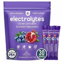 Keppi Electrolytes Powder Packets – Blueberry Pomegranate 30 Servingate – Brez dodatka za hidracijo sladkorja s kalijem, magnezijem, natrijem – Keto, Vegan, Fasting-Freely, Zero Calorie Hidration Packets
