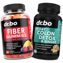 DR. BO Fiber Gumies Colon Cleanse & Ginger - Okusni Gummy Prebiotic Fiber dodatek - Bowel Gibanje Podpora za Gut & Želodec čiščenje