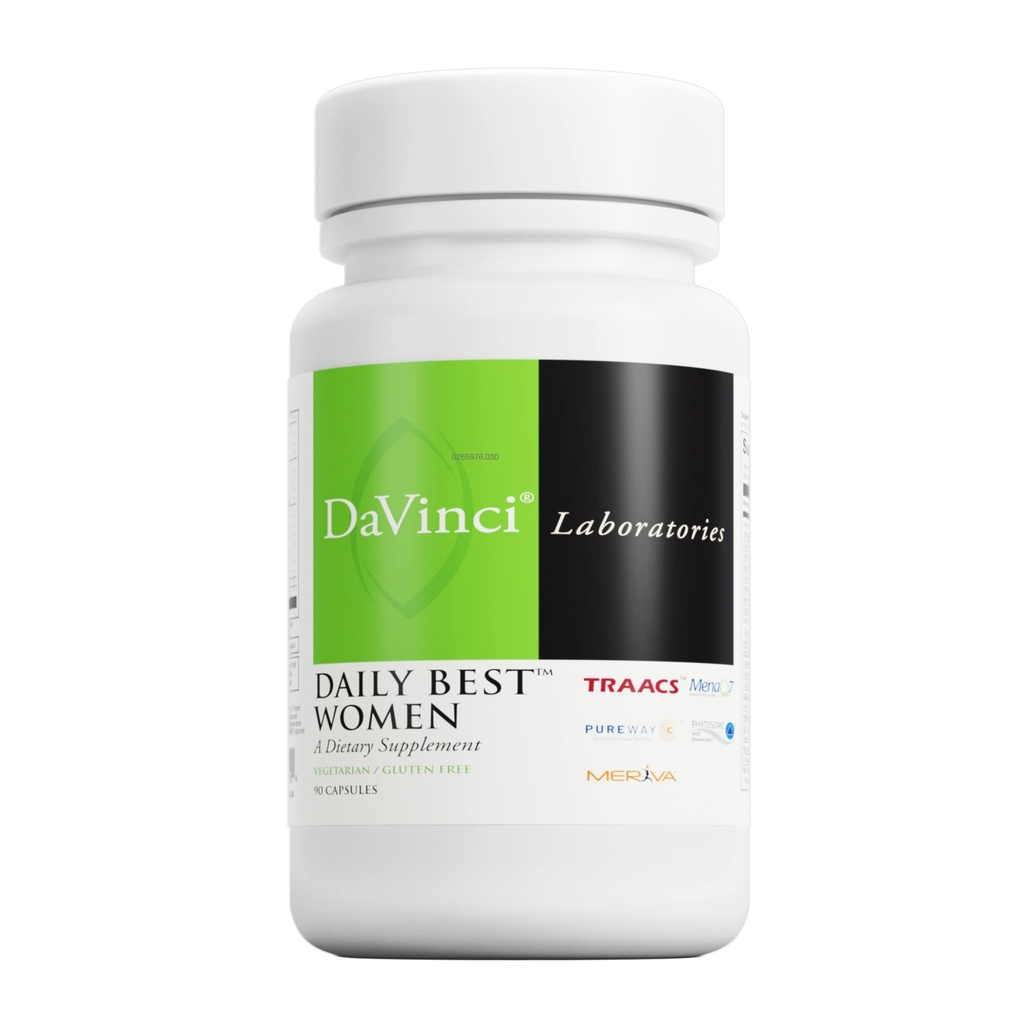 DAVINCI Labs - dnevne najboljše ženske - prehranska dopolnila z vitaminom B6, vitamin B12 Vitamin C, vitamin K2 in več - vegetarijanske, gluten-free - 90 kapsul