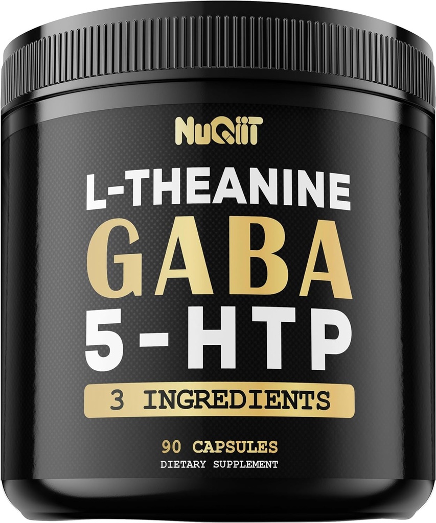3in1 GABA dodatki 750 mg L-teanin 200 mg & 5-HTP (5-hidroksitriptofan) - enakovredno 1000 mg - podpora zdravju možganov, koncentracija, udobni razpoloženj - 90 kapsul