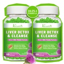 Jetrna čistila Detox Popravila Gumies, Mleko Thistle Gumies z Artichoke, Dandelion za podporo jeter, Vegan & Ne-GMO, Želatina-free, Apple aroma 120ct