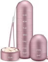 Zannaki Metal Moistrure Proof Weekly Pill Organizer, Stackable Aluminum Alloy BPA Brezplačno potovanje pohodništvo 7 dan Tablete Box Primer vodoodporne in velik kompartment, da imajo tablete, vitamini, ribje olje, dodatki