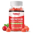 Magnezij Glycinate Gumies - brez sladkorja Magnezij Kalij dodatek z vitaminom D, B6, CoQ10 za mirno Mood in podporo za spanje - 60 Jagodni žveči