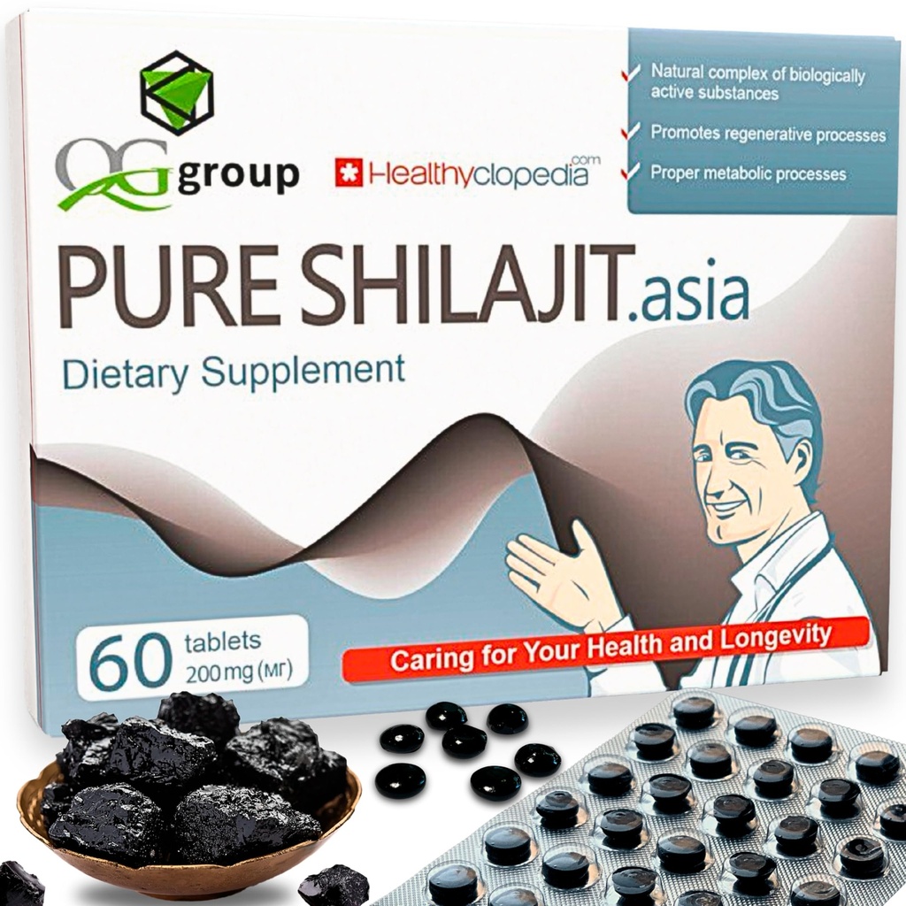 Naravne Pure Shilajit tablete Analogne Raw Resin Mumiyo suhe kapljice 60 tablete - 200mg 100% himalajski dodatek z 85+ Trace minerali za energijo in presnovo, Imunska podpora - Idealno za moške in ženske