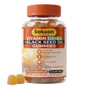 Sakunska prehrana 5000 i.e. vitamin D3 K2 Vitamin dodatek s črnim oljem za kosti, zobje, mišice in imunske zaščite, ne-GMO in gluten brezplačno, 60 Gummy žvečilni