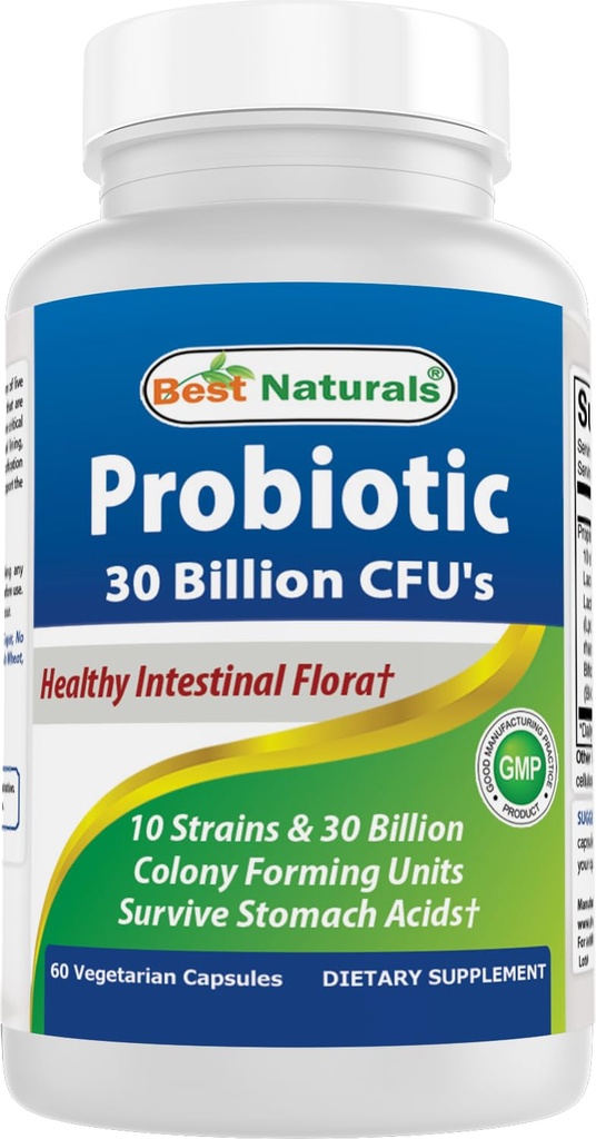 Najboljši naravni probiotik 10 sevi in 30 milijard CFU črevesna flora, 60 Veggie kapsule (60 število (Pack of 1))