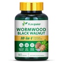 10 v 1 Wormwood Kapsule - 90 Kapsule Dopolnilo, Črni Walnut Hulls, Cloves, Črna paprika, Kurkumin koren, Peppermint list, Podpira cut zdravje in prebavna bilanca