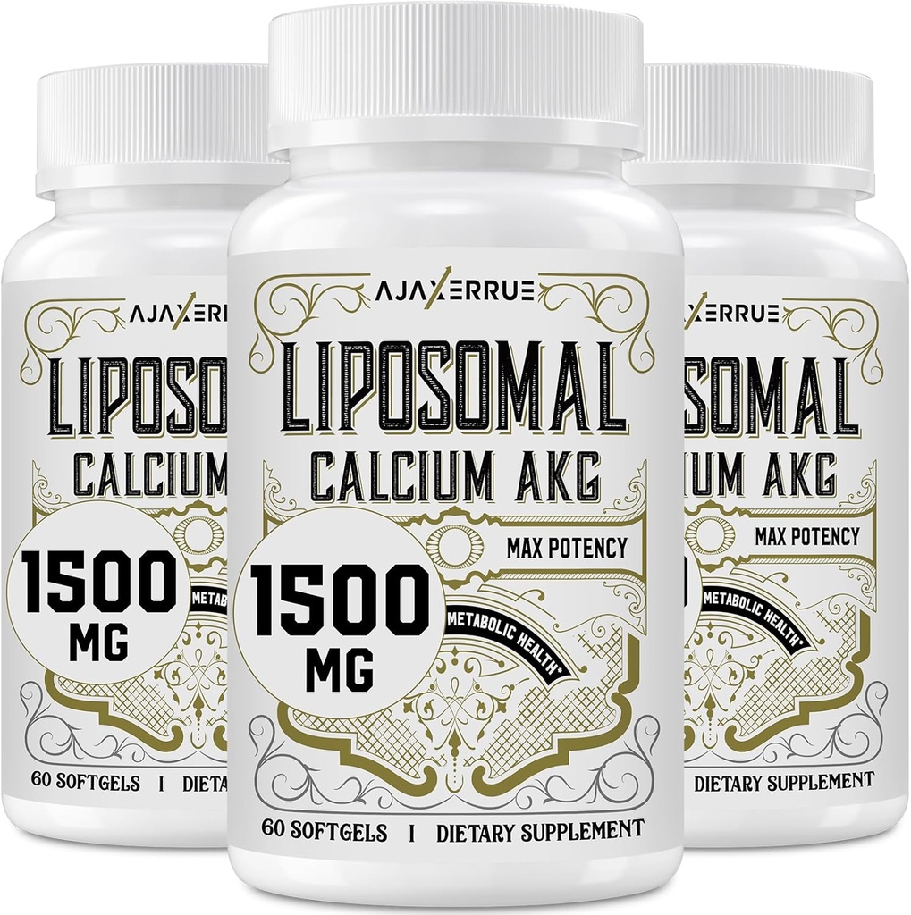 Liposomski kalcij AKG Dodatek 1500 MG (Alfa-Ketoglutarna kislina), visoka absorpcija, bolj učinkovita kot AAKG, Ca AKG za dolgo življenjsko dobo, obrambo starosti, celično energijo, metabolično funkcijo, 180 Softgels