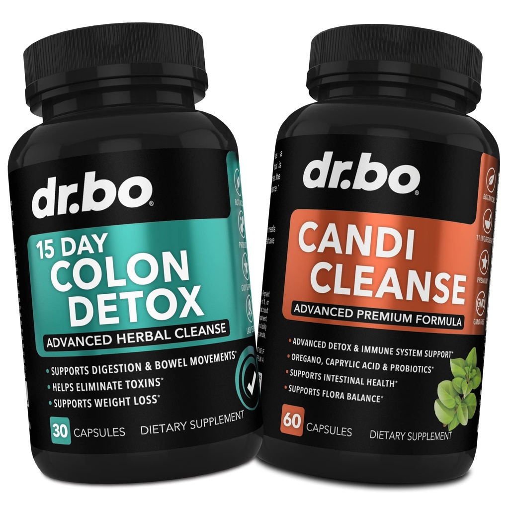 Colon Candi Cleanse Detox Support - Anti Overgrowth & 15 Day Intestinal Cleanse Pills & Probiotic - Balance Control & Fast Acting Natural Laxative for Constipation Relief - Bowel Movement Gut Health