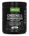PEScience Greens Powder Superživila z naravnim klorofilom, Reishi & Turčija Repni gobji praški, zamrzovalni kal, spinač, brokoli sprouti, Original Flavor, 30 Servings
