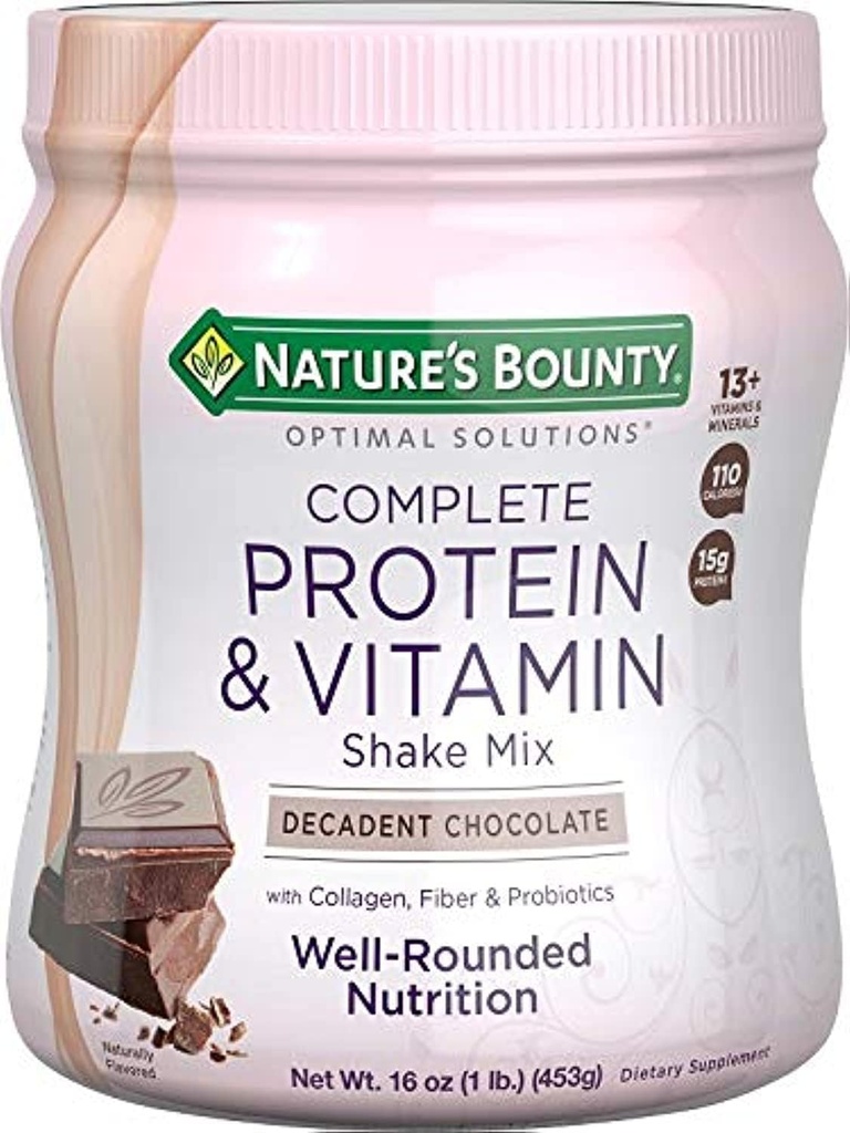 Popolna mešanica beljakovin in vitaminov, ki jo sestavljajo naravne optimalne raztopine, vsebuje vitamin C za imuno zdravje, dekadentno čokoladno aromo, 1 lb