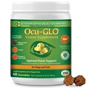 Ocu-GLO Cat & Dog Senior Supplement for Eye Support - Žvečljiva vizija Vitamini Dodatki za velike in majhne hišne ljubljenčke nego z luteinom, Omega-3 Maščobne kisline, grozdni semenski ekstrakt in antioksidanti