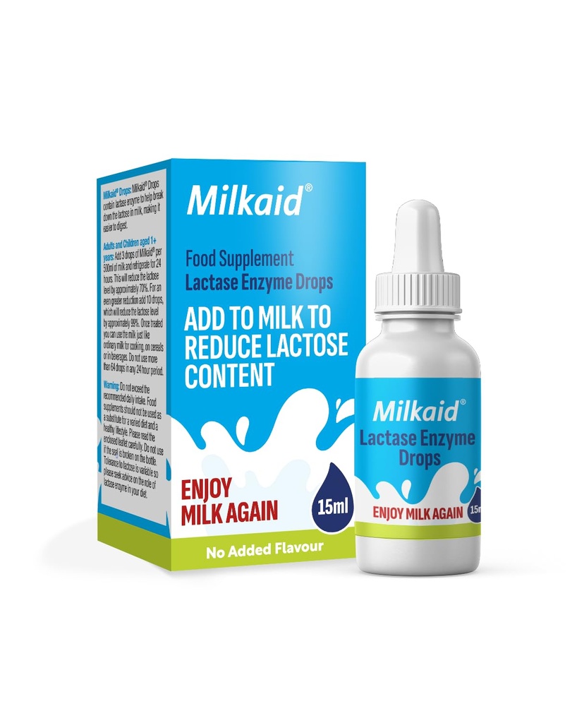 Milkaid Laktoza Enzyme Kapljice za Laktoza Intolerance 