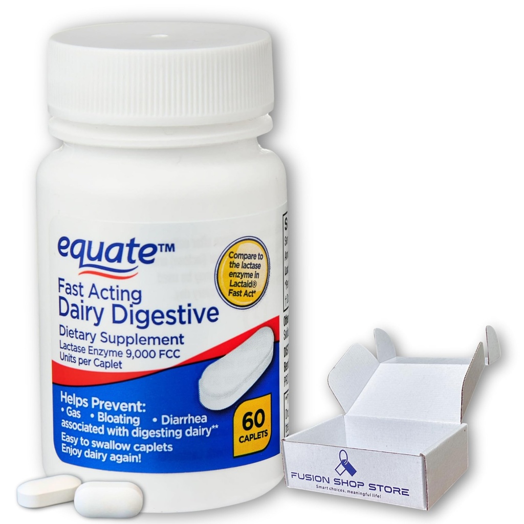 Lactase Fast Acting- Dairy Prebavni dodatek, 60 kapetov (Pack of 1)