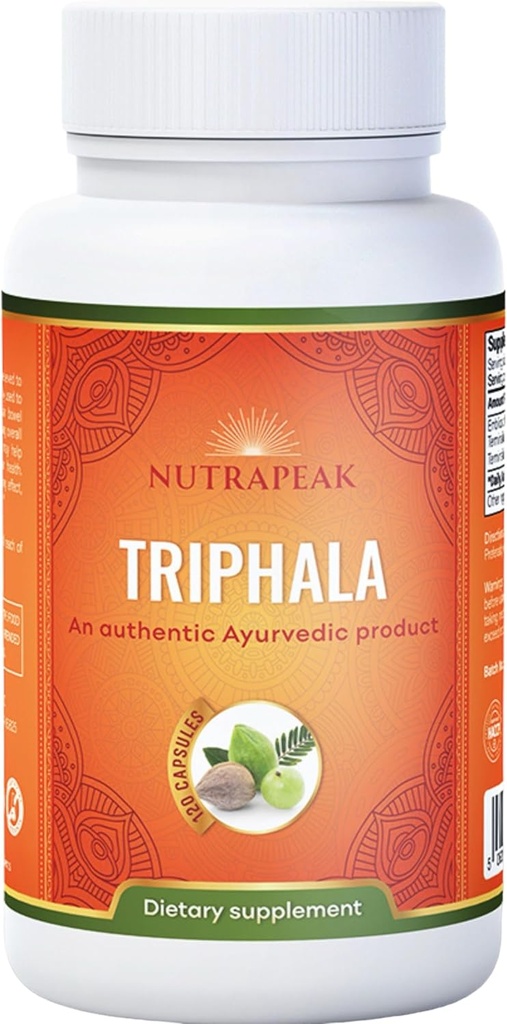 Kapsule Triphala - 2000mg - Ayurvedic Triphala Guggulu Mešanica izdelana z Amla Haritaki Bibhitaki Powder - 120 Kapsule - Vegan Ne-GMO brez glutena