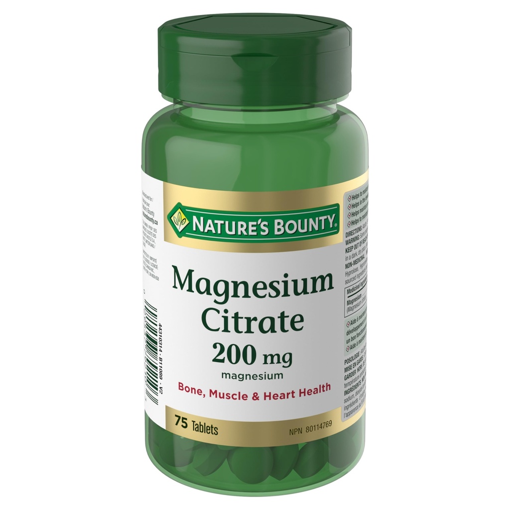 Narava Bounty Magnezijev Citrat 200 mg, 75 Tablete