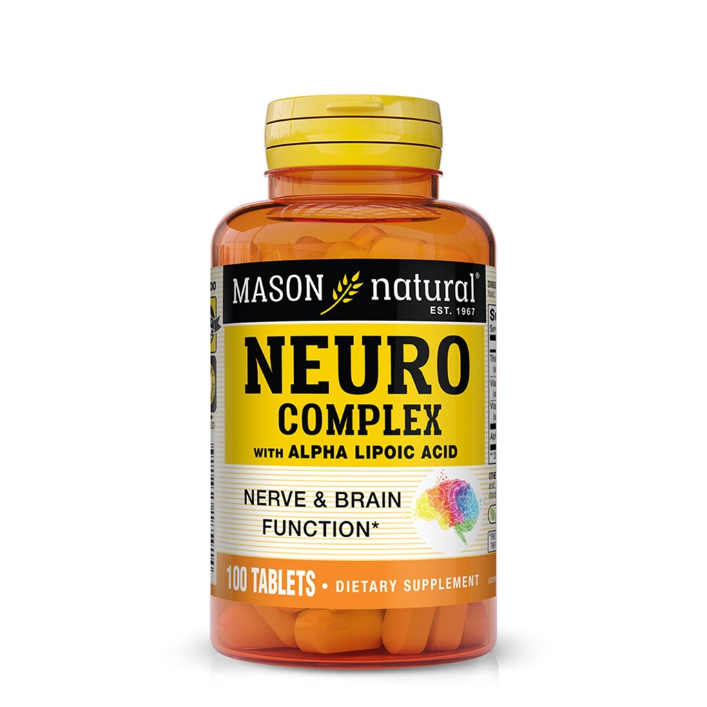 MASON naravni nevro kompleks z alfa lipoična kislina in vitamin B12, primeren za vegetarijance, 100 tablet