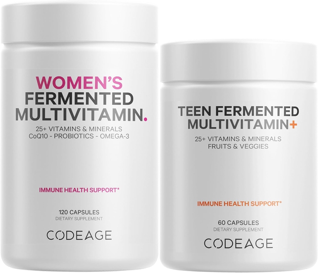 Kodeage Imunska podpora Bundle Multivitamin za ženske + multivitamin za najstnike
