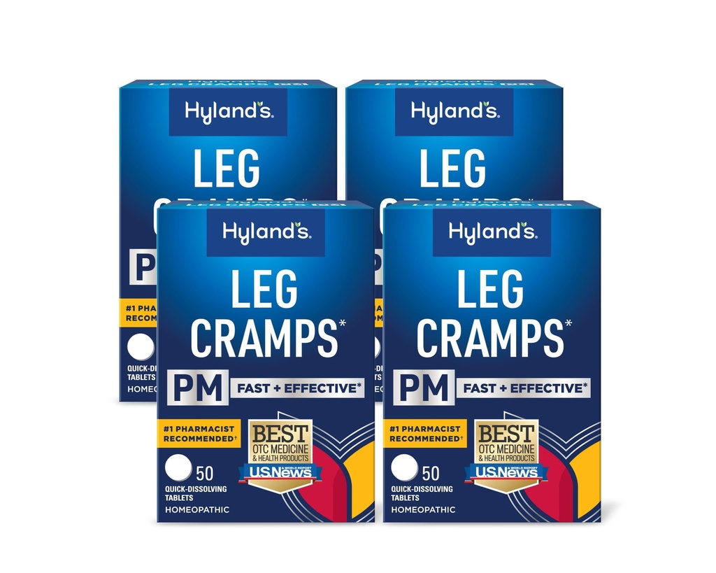 Hyland's Leg Cramps PM, Relief of Night Time Noga, Calf, in Foot Cramps, 50 hitro raztapljanje tablete 4-Pack (200 skupaj)