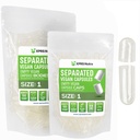XPRS Nutra Vegan velikost 1 Ločene kapsule - 100 Štetje Jasno Premium prazne kapsule Ločene v vrečkah - Tablete 1 Prazno za DIY polnjenje