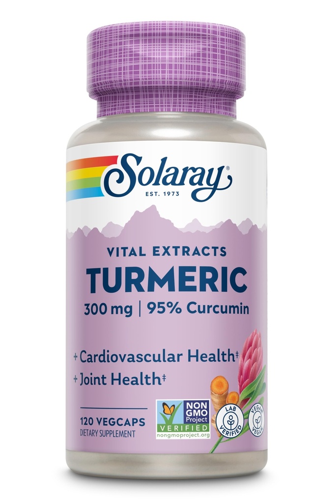 Solaray zajamčena potenca Kurkuma korenski ekstrakt 300 mg VCapsules, 120 Število