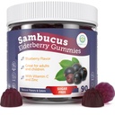 Čiščenje Life Sugar-free Elderberry Gumies z vitaminom C & cink za odrasle in otroke, Imunska podpora dodatek za zdravje dihal, Sambucus Elderberry Antioksidant Gumies - Vegan, 90 Count