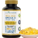 Omega 3 ribje olje dodatek – 2000mg z EPA DHA & vitamin E – Burpless, Trojna moč podpora za moške in ženske – 120 Easy Pogoltnite softgels