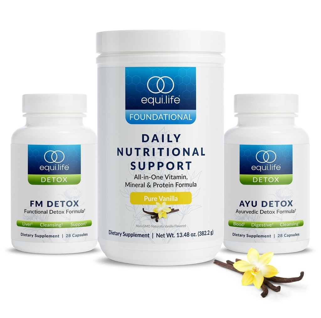 Equilife Dr. Cabral Detox, 7 Day Program z rastlinskimi beljakovin, vitamini, aminokisline, in minerali za podporo popolno ravnovesje telesa, obrok nadomestnega praška, Vegan, Gluten brez, Vanilla, 14 Servinges