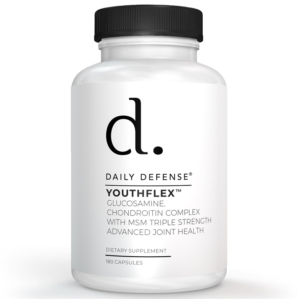 Glukozamin s Chondroitin & MSM Skupni dodatek - Skupni dodatek za podporo za moške in ženske mobilnosti in prilagodljivosti - 180 Kapsule, Youthflex Glucosamine Complex, Izdelano v ZDA