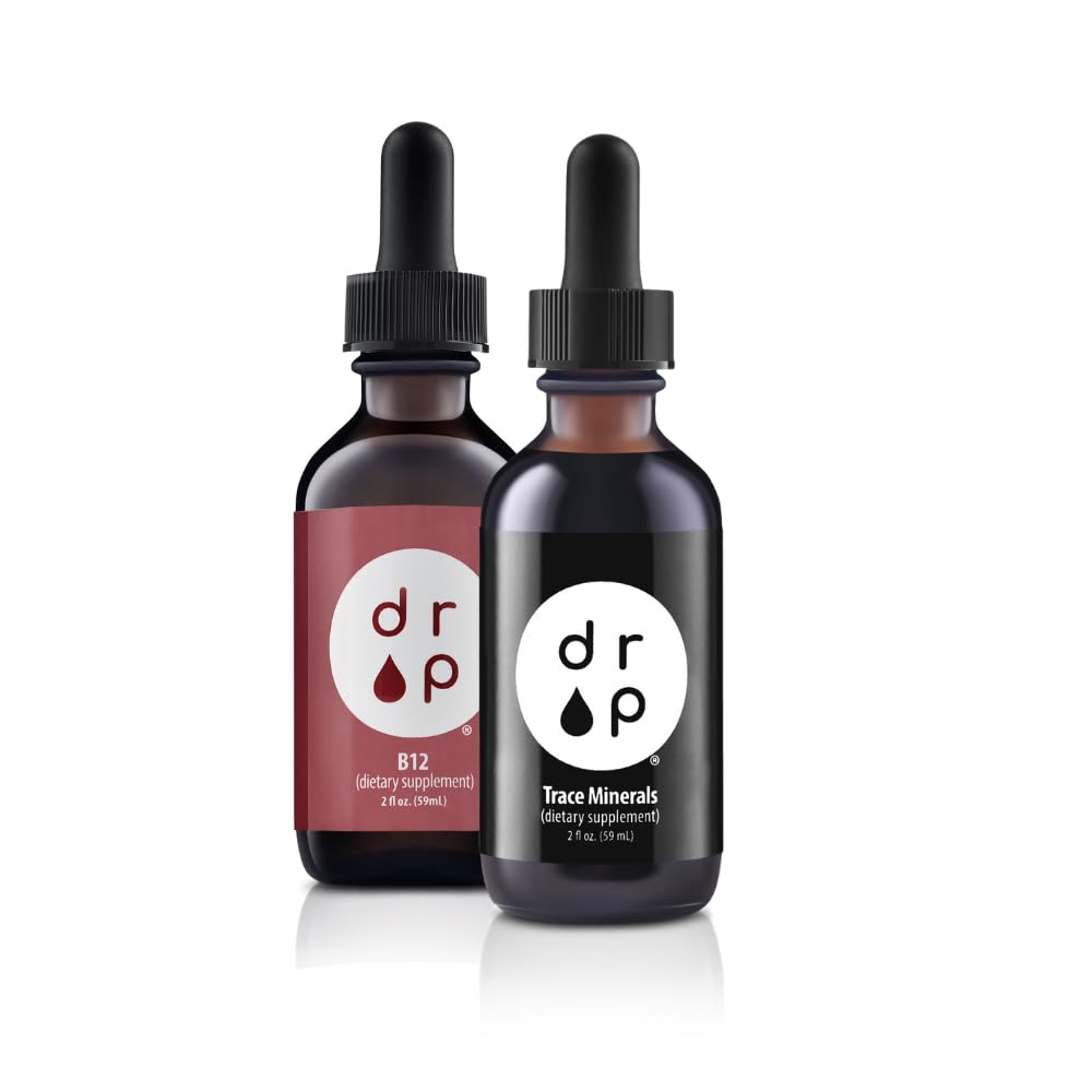 Kapljice Organic Trace Minerals Elektrolitske kapljice in vitamin B12 2500 mcg 2 oz Tekoče kapljice paket