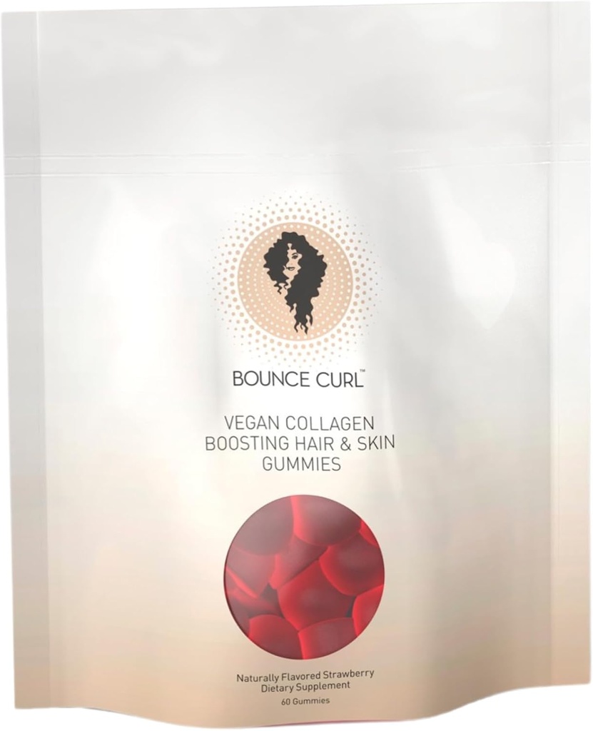 Bounce Curl Vegan Kolagen Povečevanje las, kože in nohtov Gummies, 60 Jagode Gummies