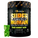 ALPHA LION Superhuman Extreme High Stim Pre Workout Powder, Beta Alanine, L-Taurine & 356mg Tri-Source Caffeine za trajno energijo, dušikov oksid in citrulin za črpalko (21 Serving, Sour Gummy Bear)