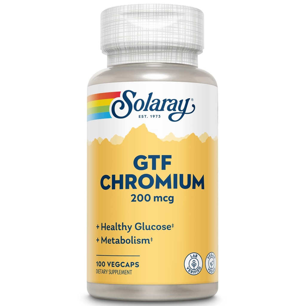 Solaray GTF Kromove kapsule, 200mcg, 100 število