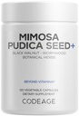 Codeage Organic Mimosa Pudica Seme Kapsule - Mimosa Pudica Seme Dopolnilo - Črni Walnut, Cloves, Vidanga, Neem, BioPerine - Vse v enem - občutljive tablete rastlin - Non-GMO & Vegan - 120 kapsul