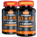 Vitamin D3 20.000 i.e. + K2 Vitamin (MK4 & MK7) 200mcg + kalcijev citrat, optimalni vitamin D3 K2 Mehkogel - močna kost in mišica, kalcijeva absorpcija, pomoč pri pomanjkanju vitamina D, enostavno požiranje, 2Pack
