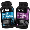 DR. BO Lung Cleanse & Activated Charcoal Capsules - Respiratory Supplements & Organic Coconut Charcoal Pills for Stomach Gas and Bloating Support - Herbal Detox for Lungs, Bronchial Health & Gut
