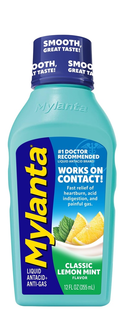 Zdravilo Mylanta Zgaga in plin Relief, tekoči antacid, Classic Flavor, 12 Fluid Ounce