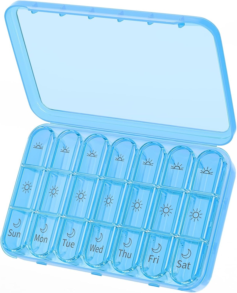 Daviky tedenske tablete Organizator 3 krat na dan, velike 7 dan tablete Box 3X na dan z ločenim zabojnikom, Prenosne potovalne tablete Primer za zdravila, vitamini, ribje olje in dodatki