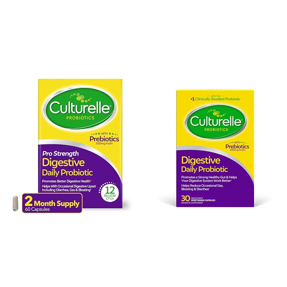 Culturelle Pro Strength Daily Probiotic Prebavne zdravstvene kapsule 60 Število dnevnih probiotičnih kapsul Prebavno zdravje 30 Število