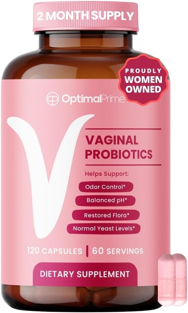 Optimalni prvi vaginalni probiotiki za ženske s prebiotiki, izvlečkom brusnic in mešanico Lactobacillus probiotic, podpira zdravo vaginalno floro, nadzor vonja, pH ravnovesje, 2 mesec dobave, 120 kapsul