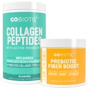 GOBIOTIX Fiber & Kolagen paket: Lasje, koža, Gut podpora - 30 Servings Collagen, 35 Serving Fiber