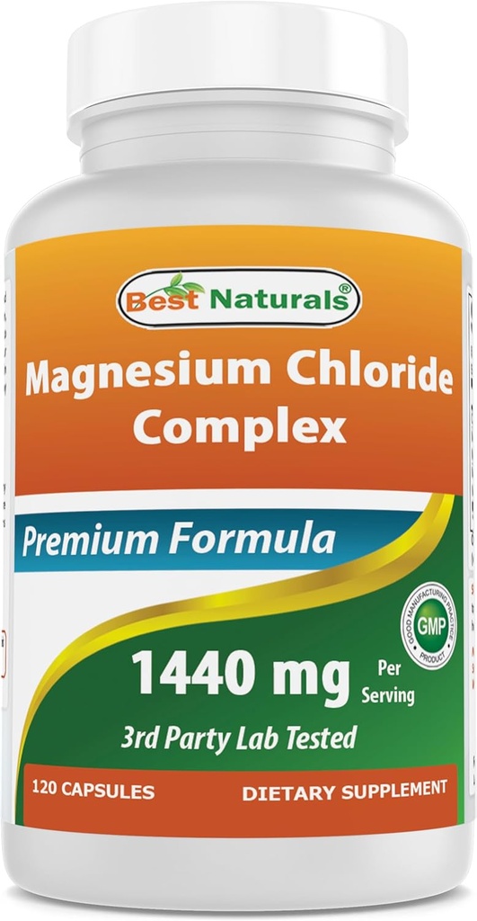 Najboljši naravni magnezijev klorid (Clouro De Magnesio) kompleks 1440 mg na odmerek - 120 kapsul