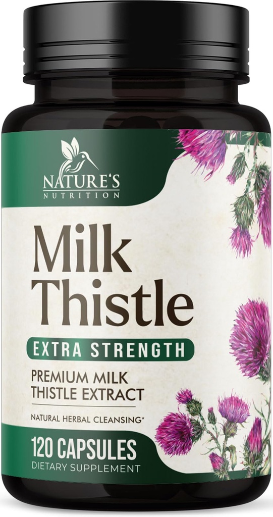 Milk Thistle Extract - Jetrna čistila Detox & Popravila Formula - Naravni Milk Thistle s Silymarin Marianum & Dandelion Extract - Natural Herbal Jetra Health Supplement - Izdelano v ZDA - 120 Kapsule
